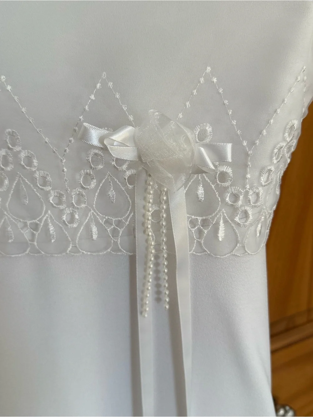Flower Girl Dress Size 10 Short Sleeve Bonnie Jean White First Communion Outfit